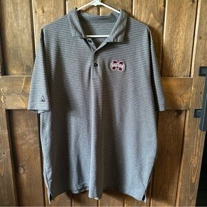 Mississippi State Bulldogs Golf  Antigua Gray Polo Shirt Medium Style Esteem